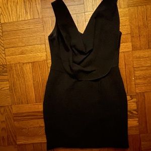 Black textured midi dress by Ann Taylor. Flattering for women with hips.